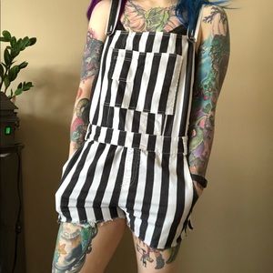 Striped Overalls